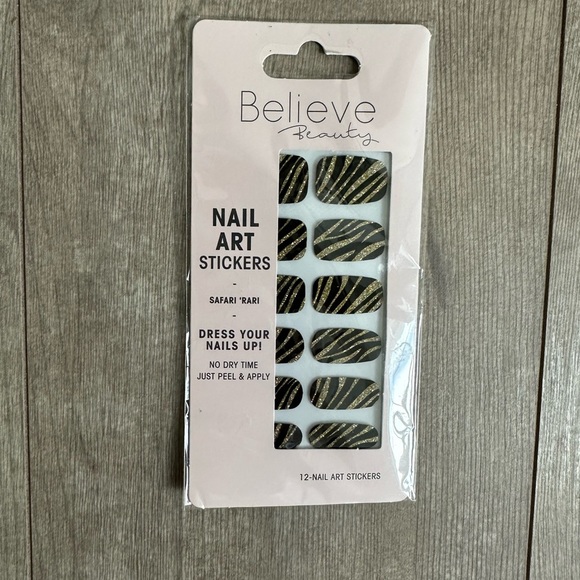 Believe Beauty Women’s Nail Decal Set Peel & Apply 12 Pack Nail Stickers new - Picture 4 of 6